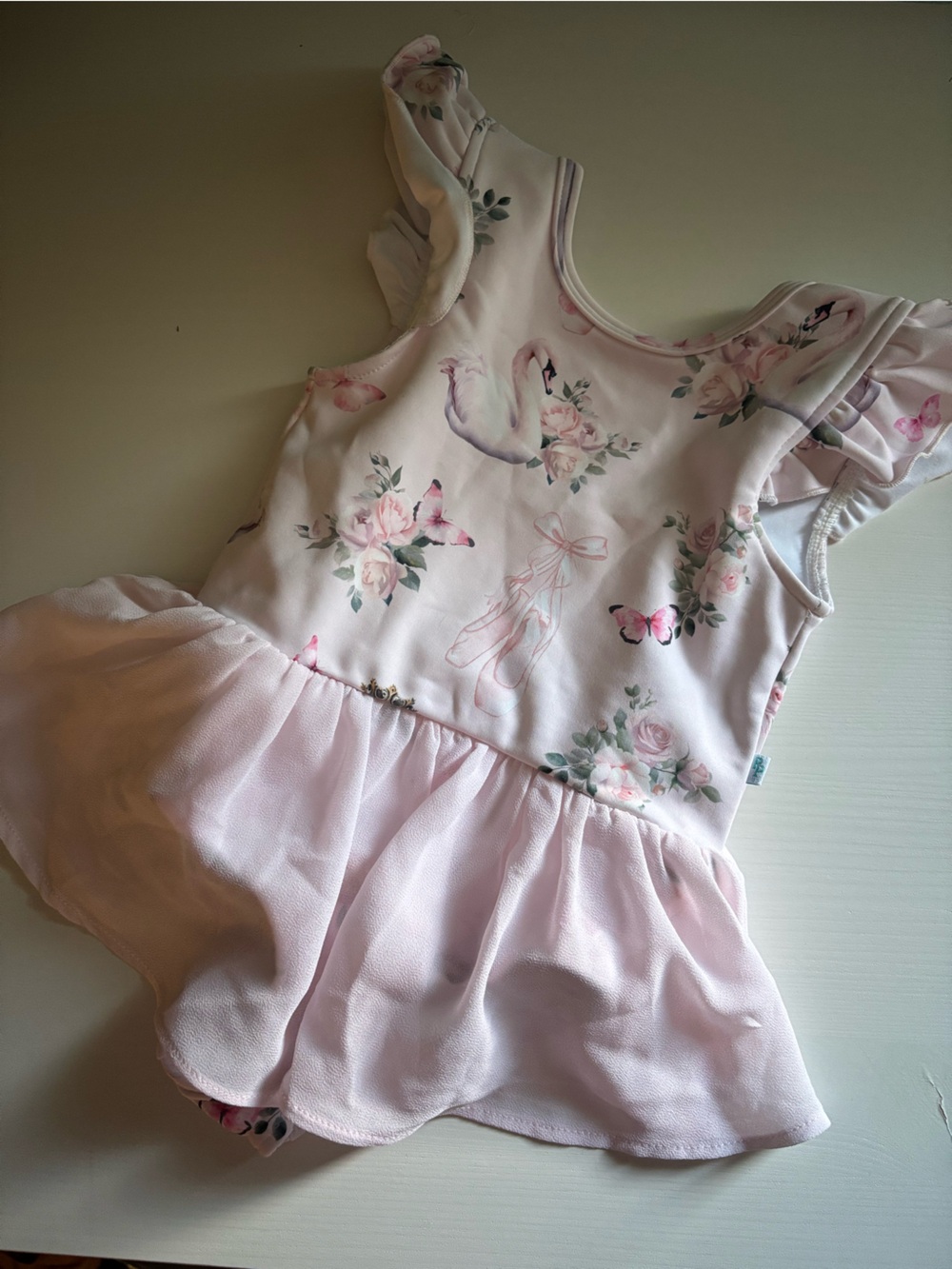 Posh Peanut Pink Floral Swan Ballet Tutu